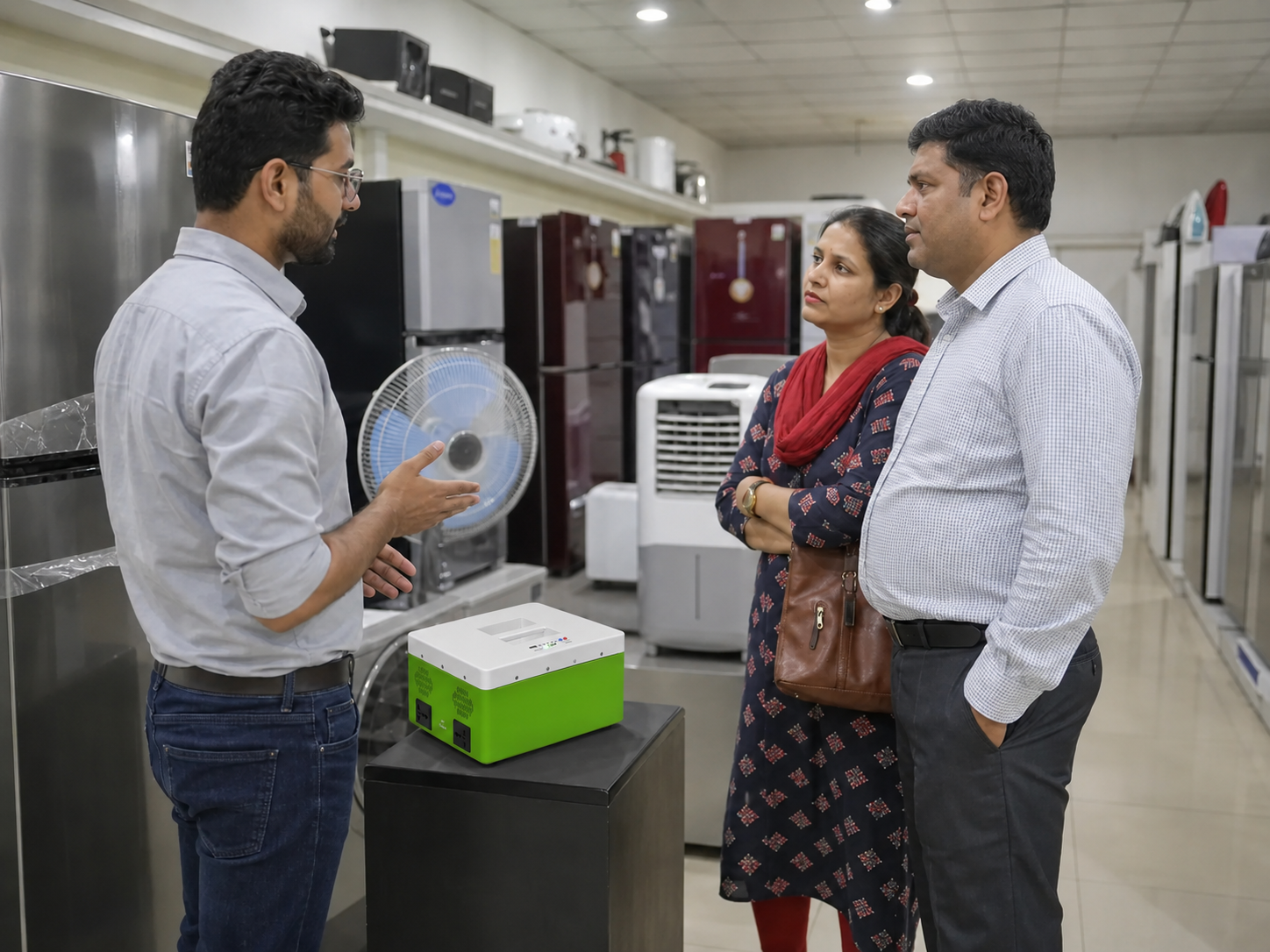 Appliance retailer presenting Mini ESS as a daily household power appliance