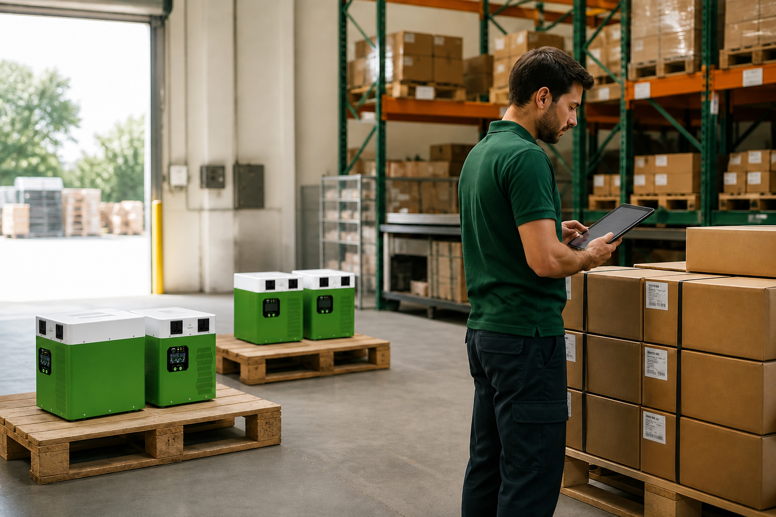 Mini ESS units organized for distribution and fulfillment