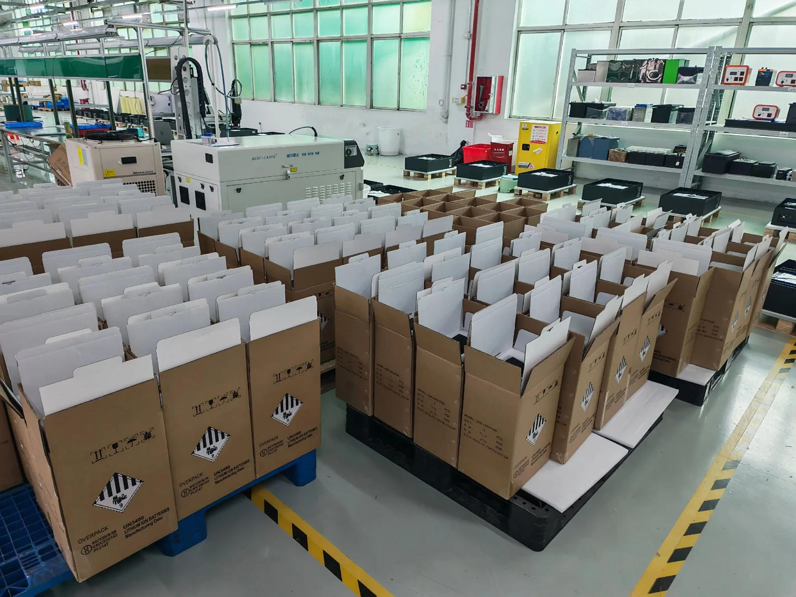 YDPOWER production assembly line with Mini ESS units and packaging stations